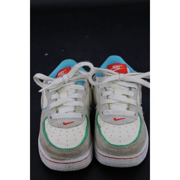8.5c Kids Nike Air Force 1 LV8 2 BT Pale Ivory White-Picante Red FQ8352 110 - Picture 4 of 11